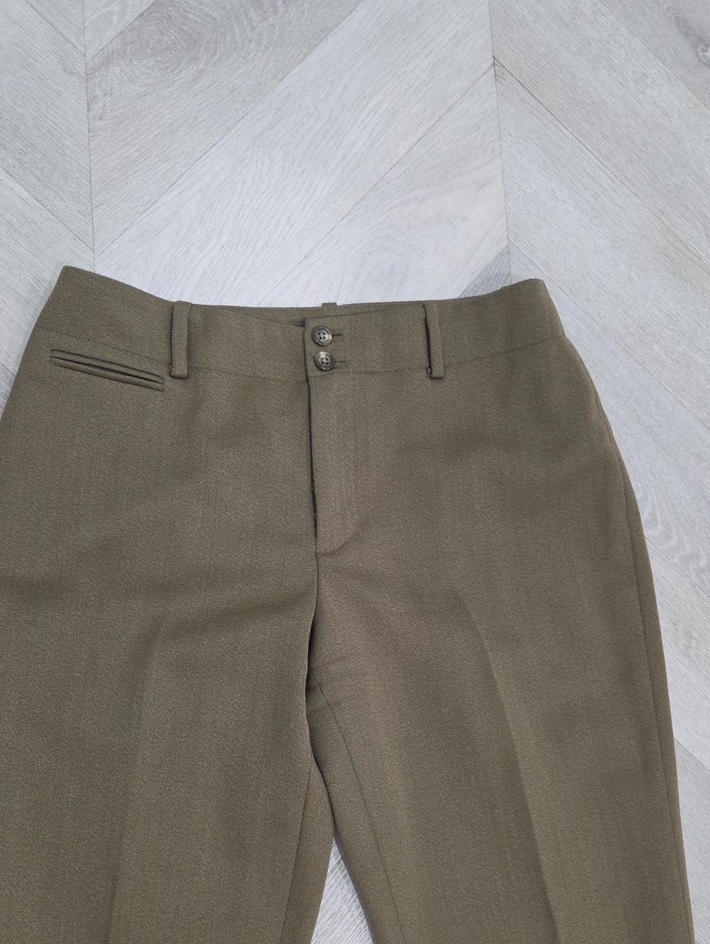 VTG Ralph Lauren 100% Wool Trousers Oliver Brown Straight Wide Leg Pants Size 4 - Picture 5 of 8